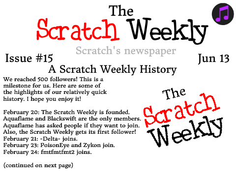 Issue #15- A Scratch Weekly History