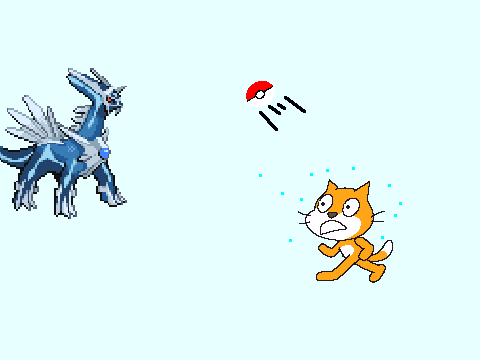 cat catching Dialga