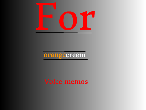For @orangecreem