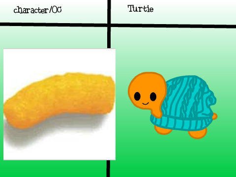 cheesy wotsit turtie pls