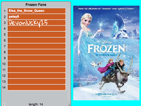 Frozen Fans List:Add your username remix remix remix