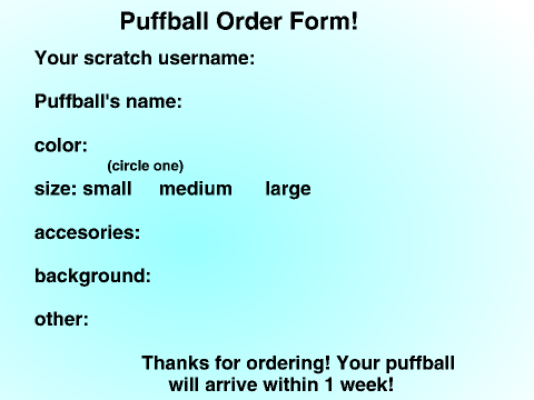 Puffball Order Form!