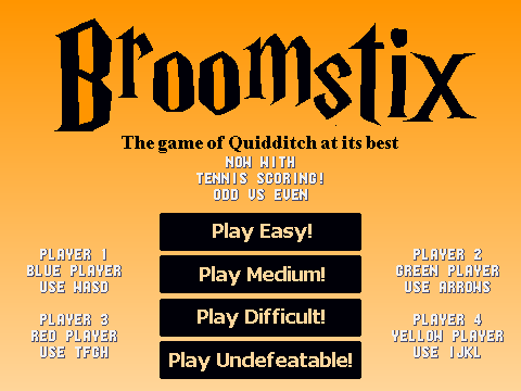 Broomsticks with Tennis Scoring