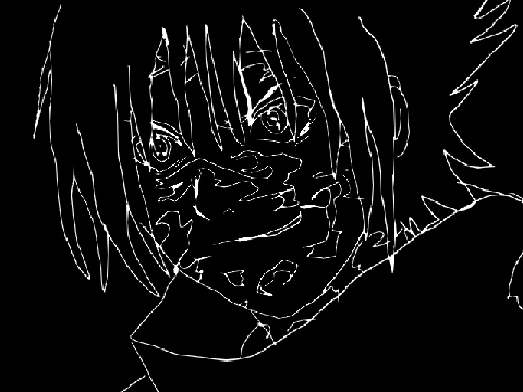 Very Pixalated Sasuke Outline