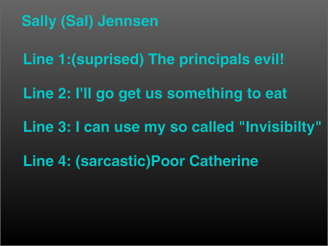 The Time Files Auditions for sally