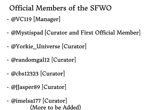 Official Members of the ˢᵗᵒᵖ ᶠᵒᵒᵈ ᵂᵃˢᵗᵉ ᴼʳᵍᵃⁿᶦᶻᵃᵗᶦᵒⁿ