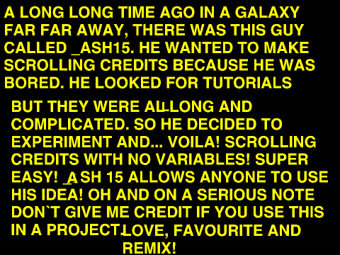 Scrolling Credits!