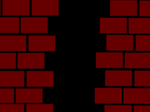 receeding brick wall