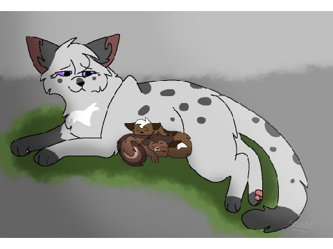 Silvertuft and her kits //ART//