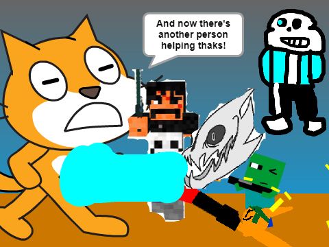 Add yourself shooting at evil scratch cat! remix remix remix remix remix