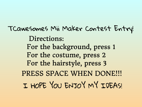 Mii Maker Contest Entry by TCawesome!