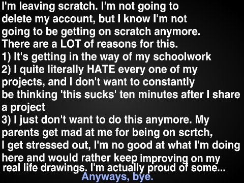 I'm leaving Scratch...