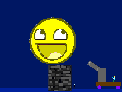 Add yourself trying to break a grayscale-camo block of some sort