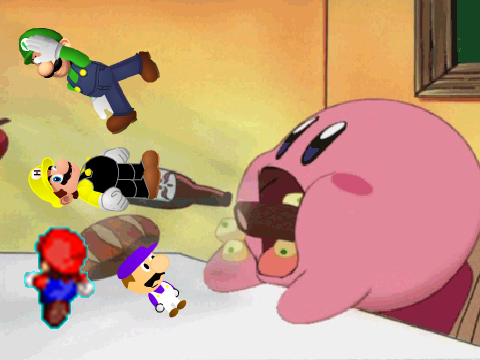 Add yourslef running away from Kirby!