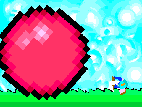 Add yourself running from a GIGANTIC ball!!