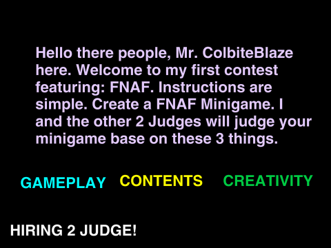 Fnaf Minigame Contest