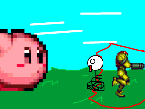 Add yourself running from a Giant Kirby! remix