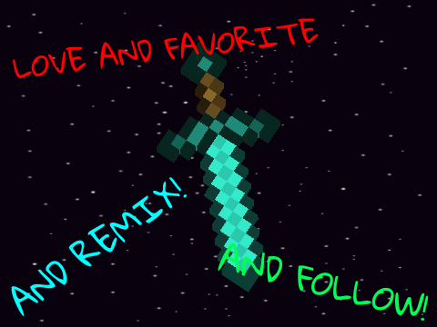 Advanced 3D minecraft diamond sword