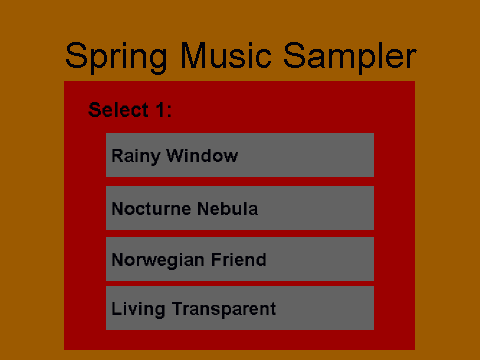 Spring Music Sampler