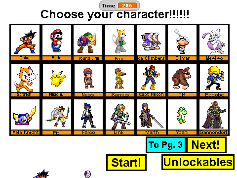 Super Smash Brothers SCRATCH Version 1.5 (40+ characters) BUGGED