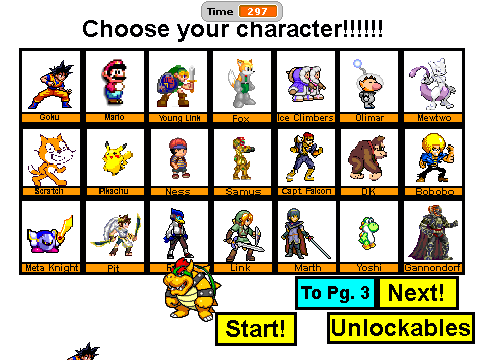 Super Smash Brothers SCRATCH Version 1.6 (40+ characters)