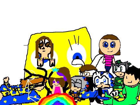Add yourself at my sleepover watching Spongebob  remix