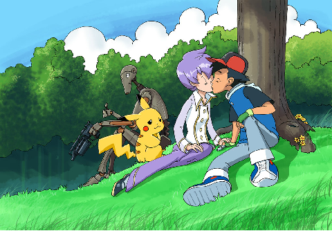 Ash x Anabel kiss