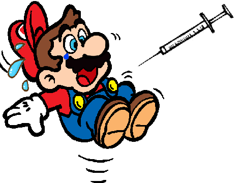 Mario scared and cry about getting flu shots