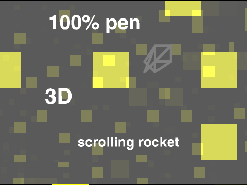 100% pen 3D scrolling rocket!