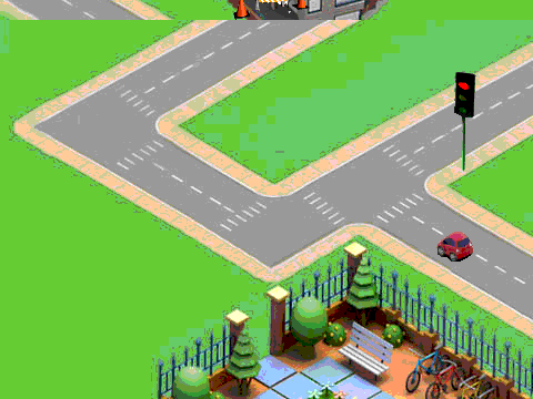 go car 3d under construction