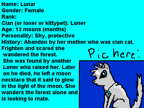 Sign up sheet 4 WTST Lunar and Fernkit