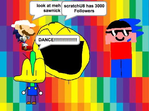 Add yourself having a dance party because ScratchU8 got 6000 followers
