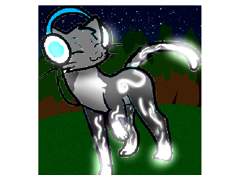 Cat with headset/headphone CC -OPEN- remix