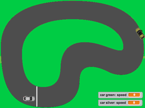 Simplified Car Race w/ Skid Mark effect