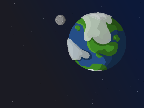 Pixel planet drawing