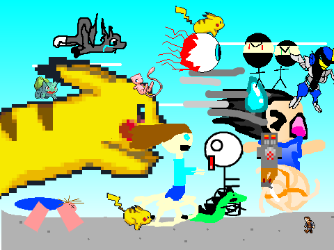Add yourself running from a giant Pikachu! Azzayo remix