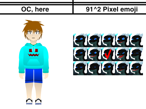 Add your OC and I'll make it to 91^2 Pixel emoji remix