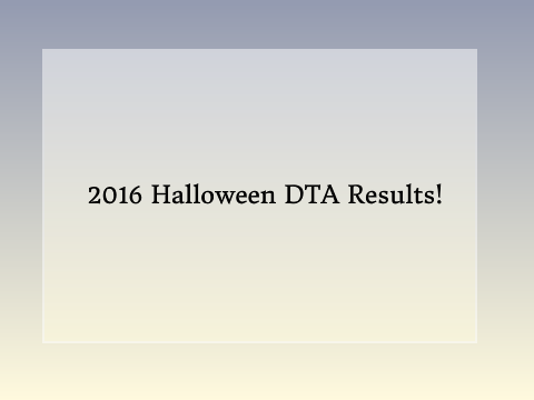 2016 Halloween DTA - Results