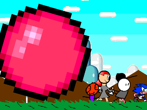 Add yourself running from a GIGANTIC ball!!