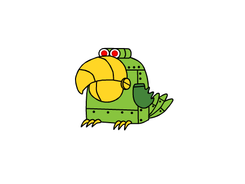 Vector Parrot Robot Sprite