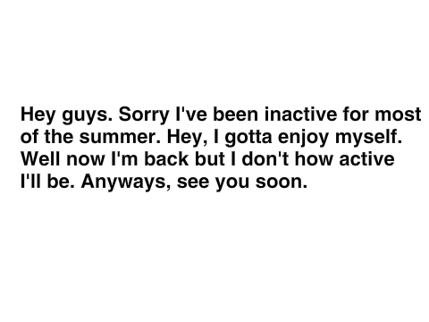 I'm back