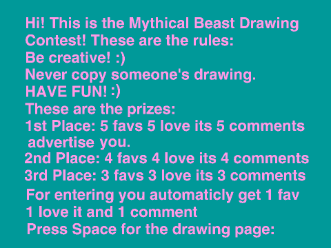 Mythical Beast Drawing Contest! :)