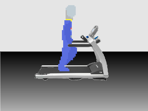 Pepsi Man on a treadmill