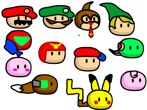 Super Slime Bros. 64 Character Designs