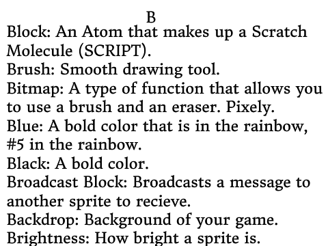 Scratch Dictionary