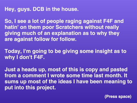 A Legitimate Explanation as to Why I Don't F4F