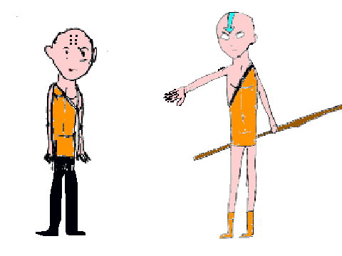 aang and krillin sketches