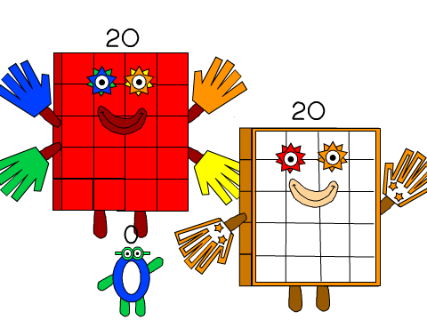 Numberblocks 0 and 20