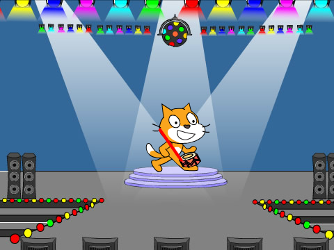 A cat who likes playing drums