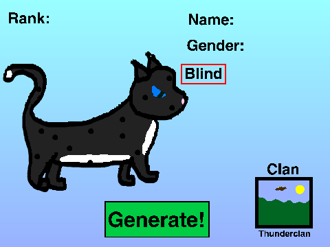 Warrior Kitty Generator :3 w/Generate Button